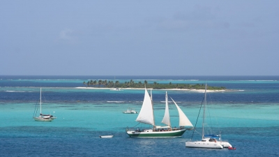 Sailing boat in the Caribbean